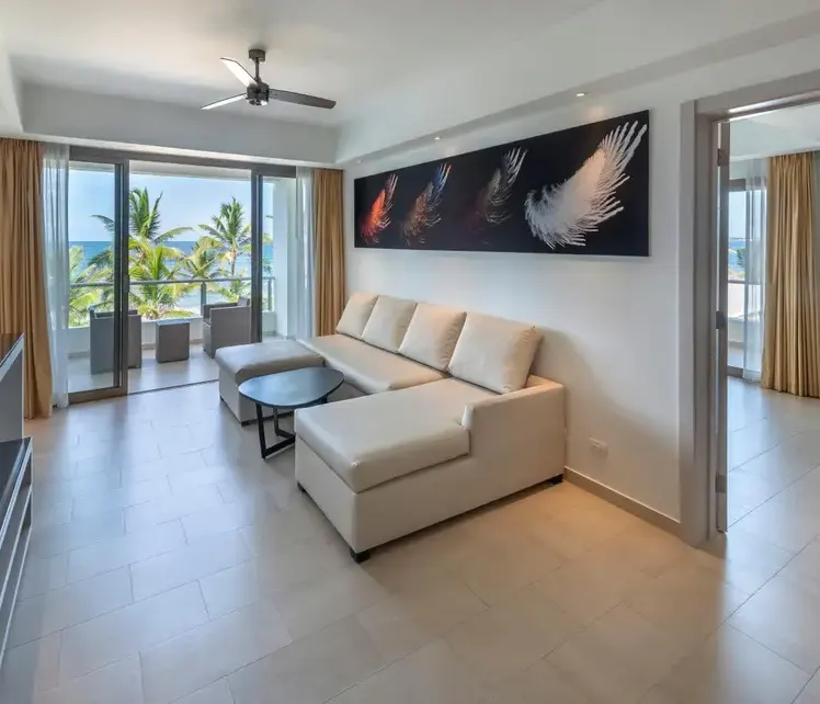 Luxury Presidential Ocean Front Terrace One Bedroom Suite Diamond Club at Royalton CHIC Punta Cana — photo supplied by the resort