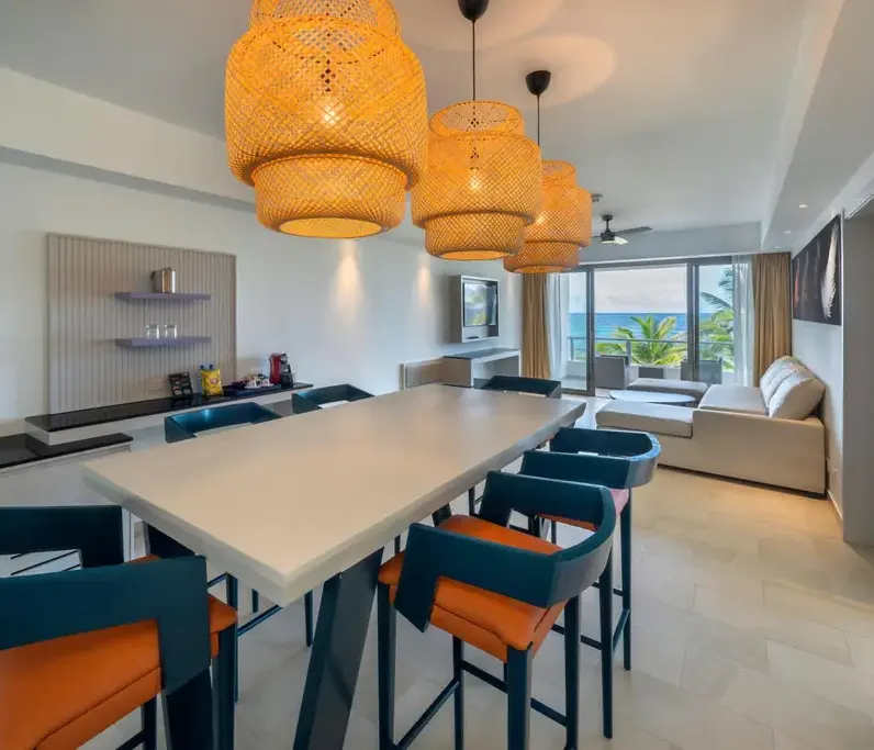 Luxury Presidential Ocean Front Terrace One Bedroom Suite Diamond Club at Royalton CHIC Punta Cana — photo supplied by the resort