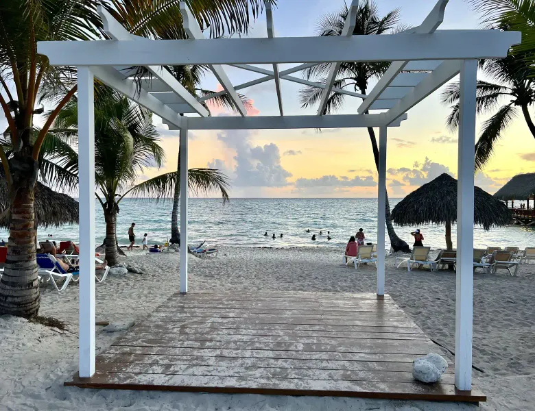 Sunscape La Romana - Platform on the beach waiting for sunset