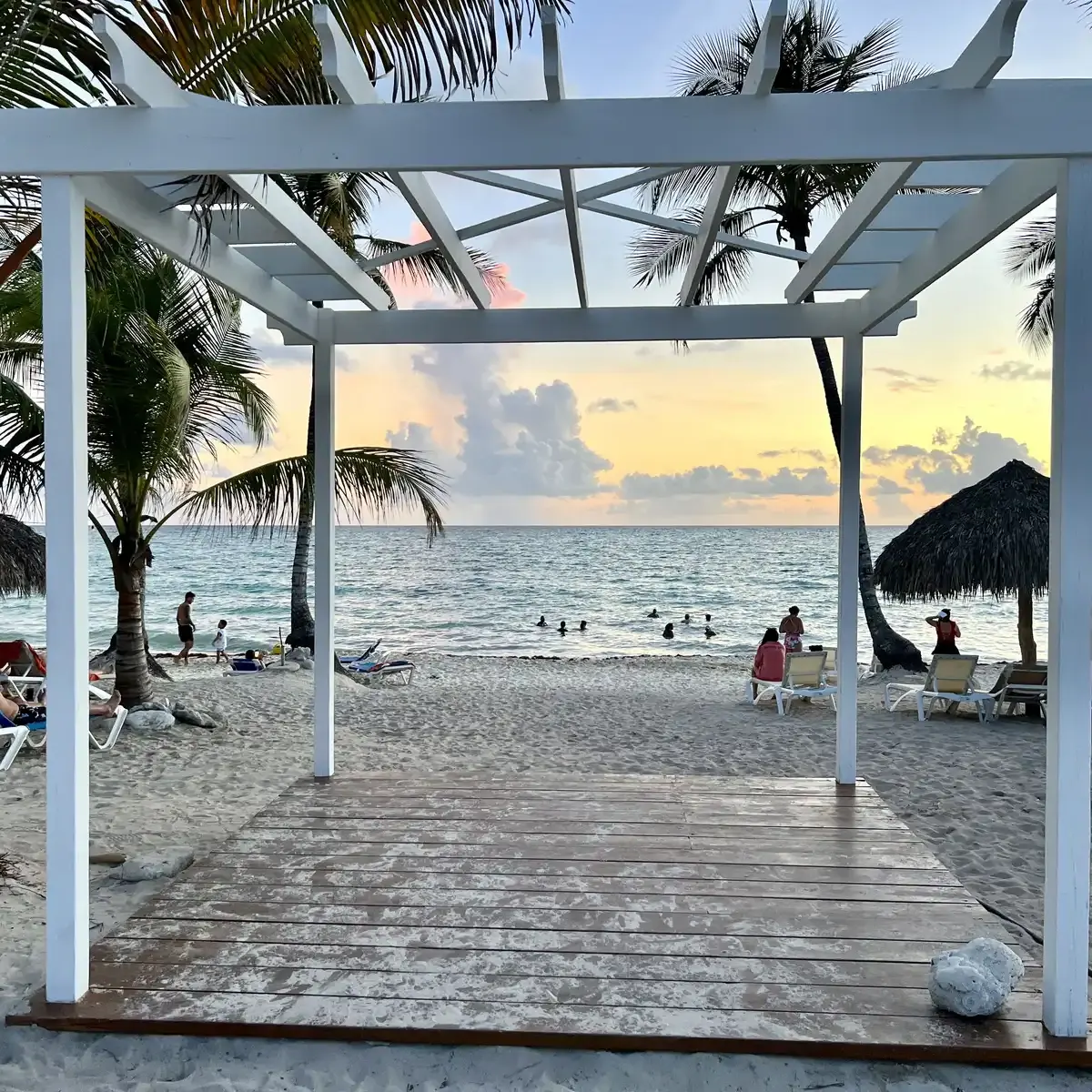 Sunscape La Romana - Platform on the beach waiting for sunset