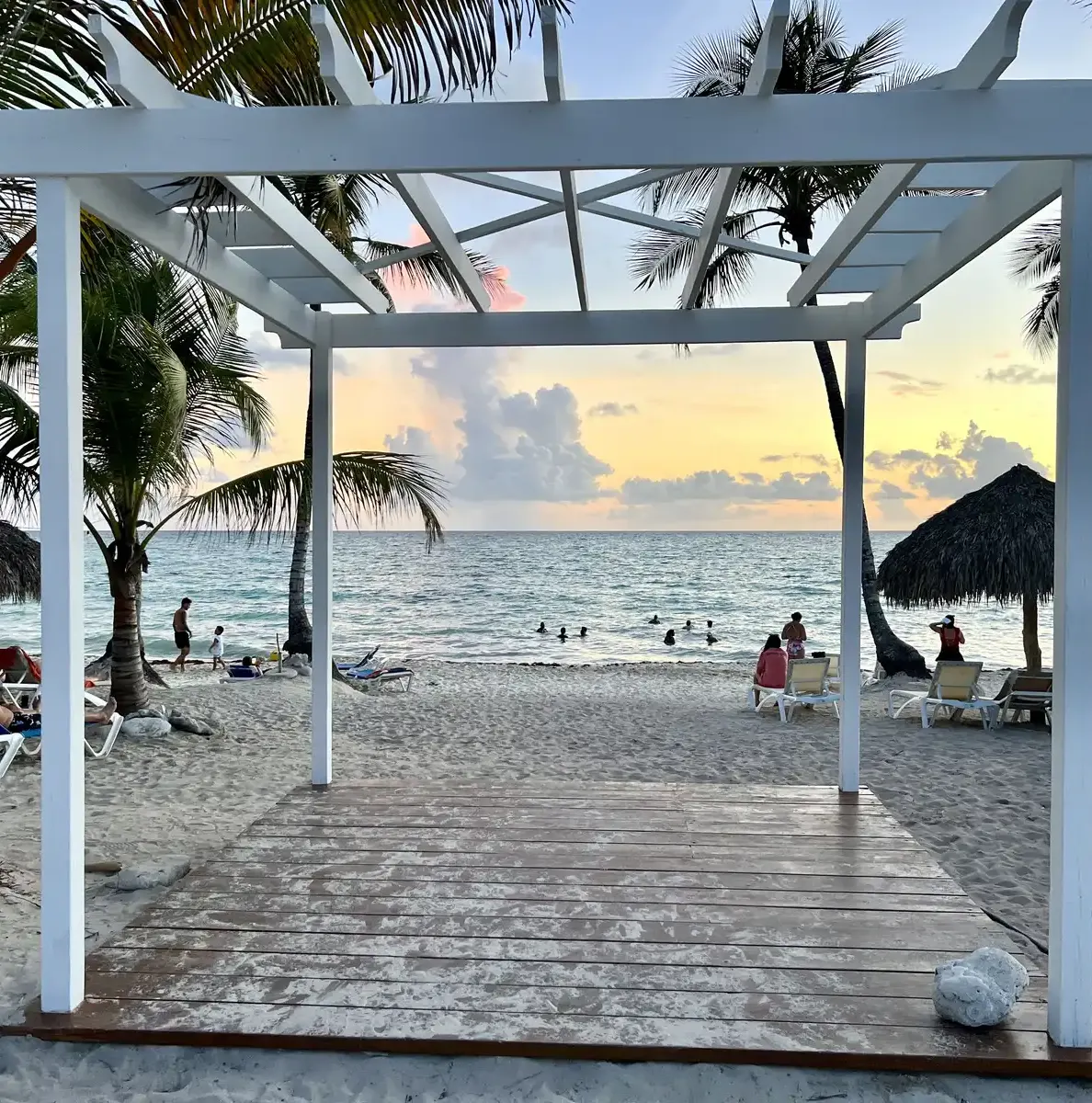 Sunscape La Romana - Platform on the beach waiting for sunset