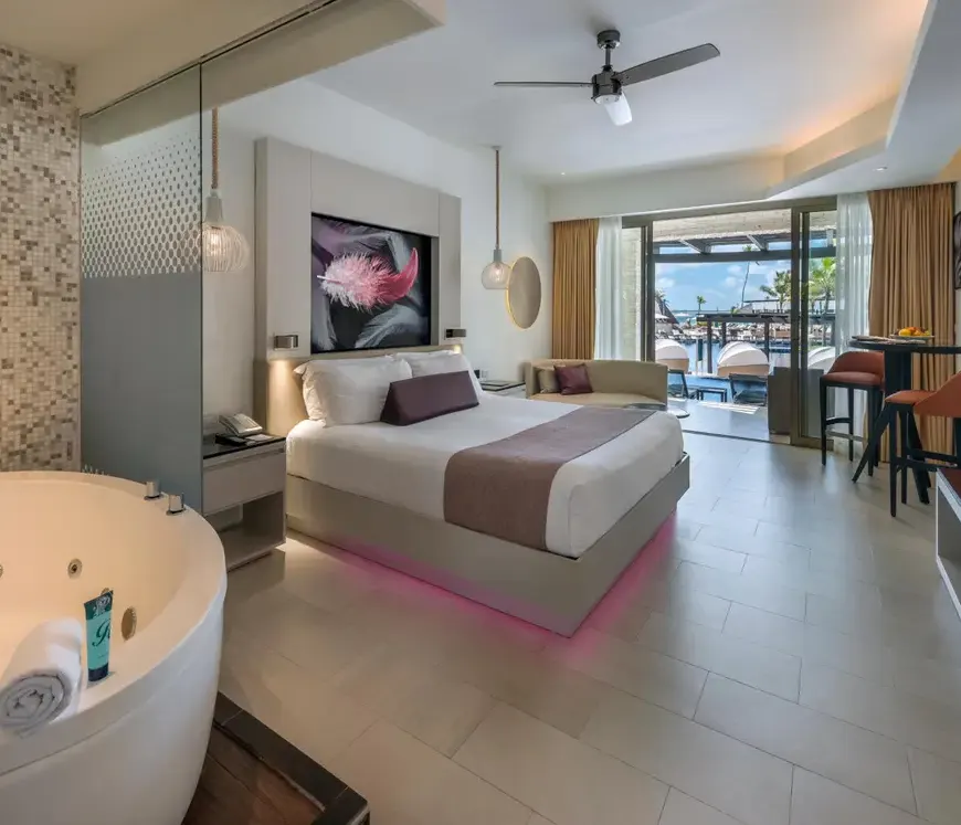 Luxury Junior Suite Swim Out Diamond Club at Royalton CHIC Punta Cana — photo supplied by the resort