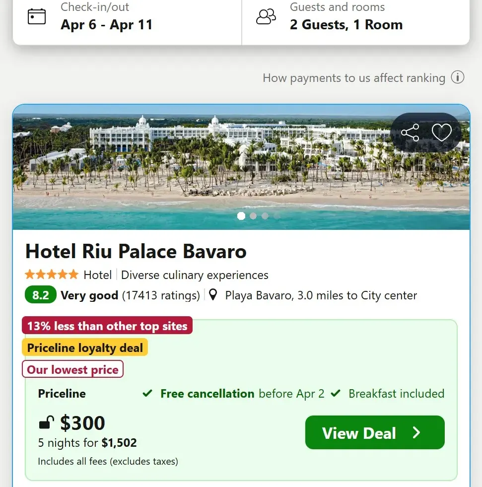The caribbean price comparation discovering stays2