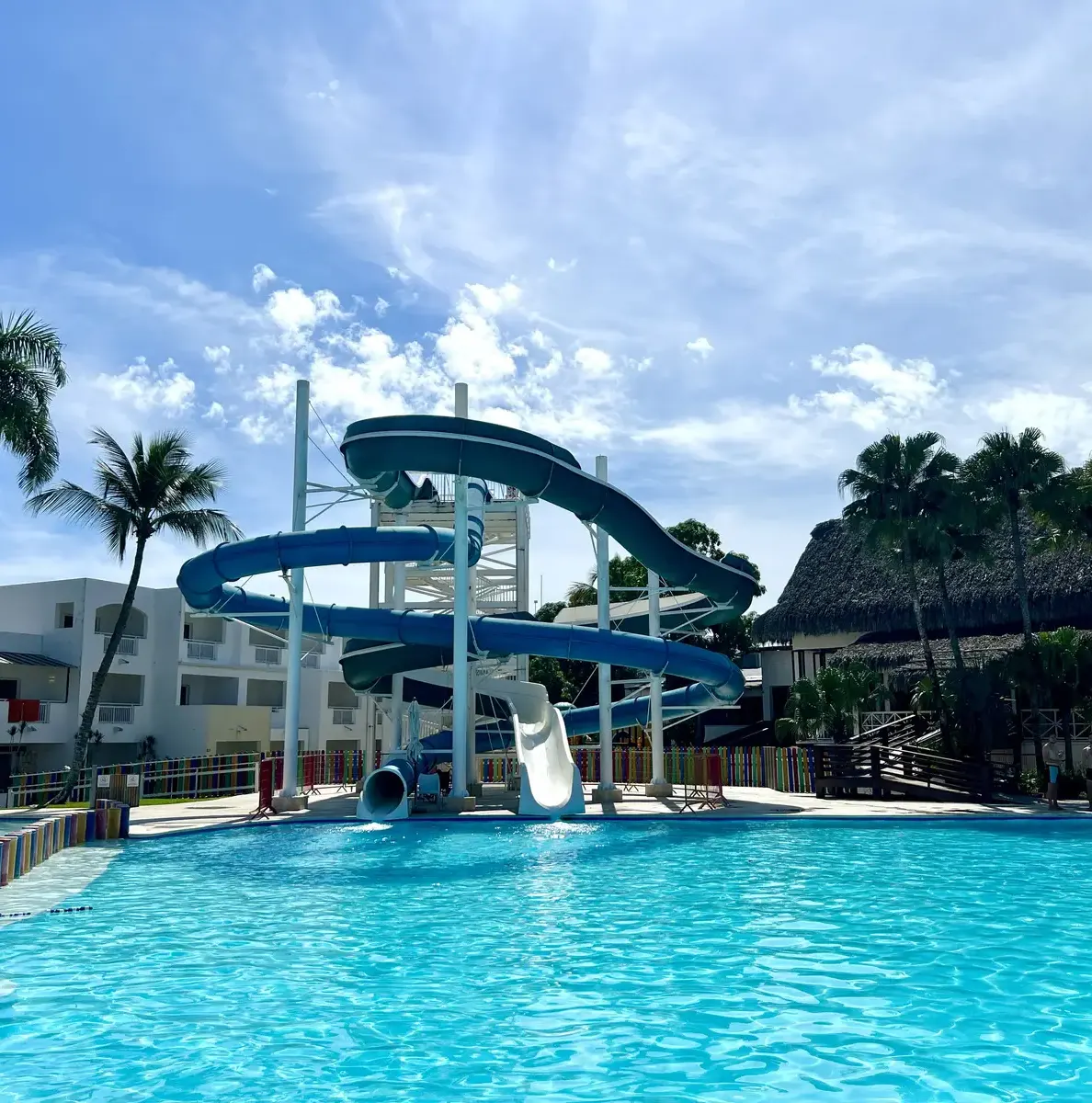 Big slides at the water park