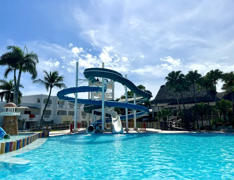 Big slides at the water park