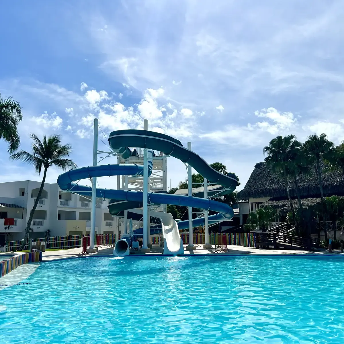 Big slides at the water park