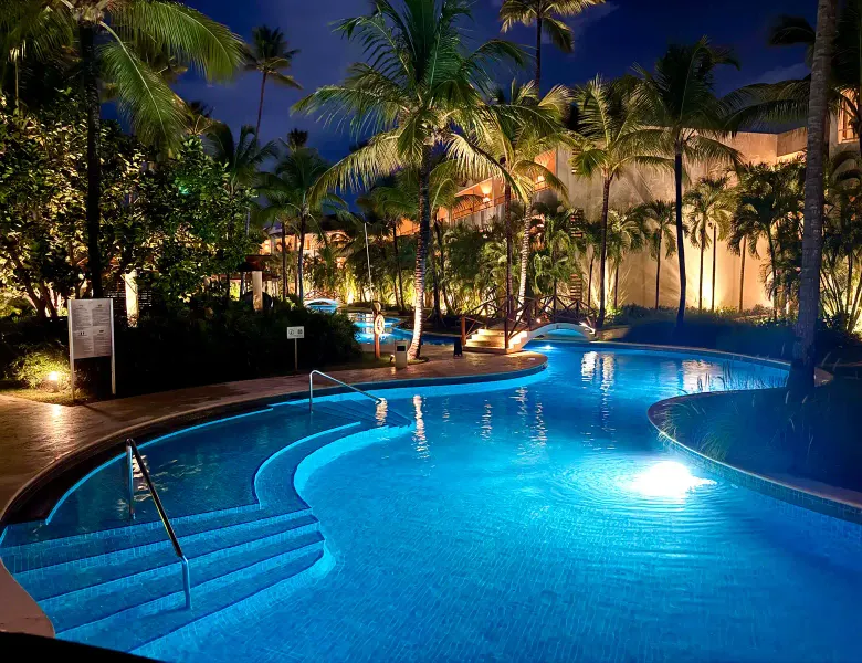 Dreams Royal Punta Cana- lazy river at night