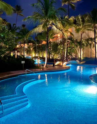 Dreams Royal Punta Cana- lazy river at night
