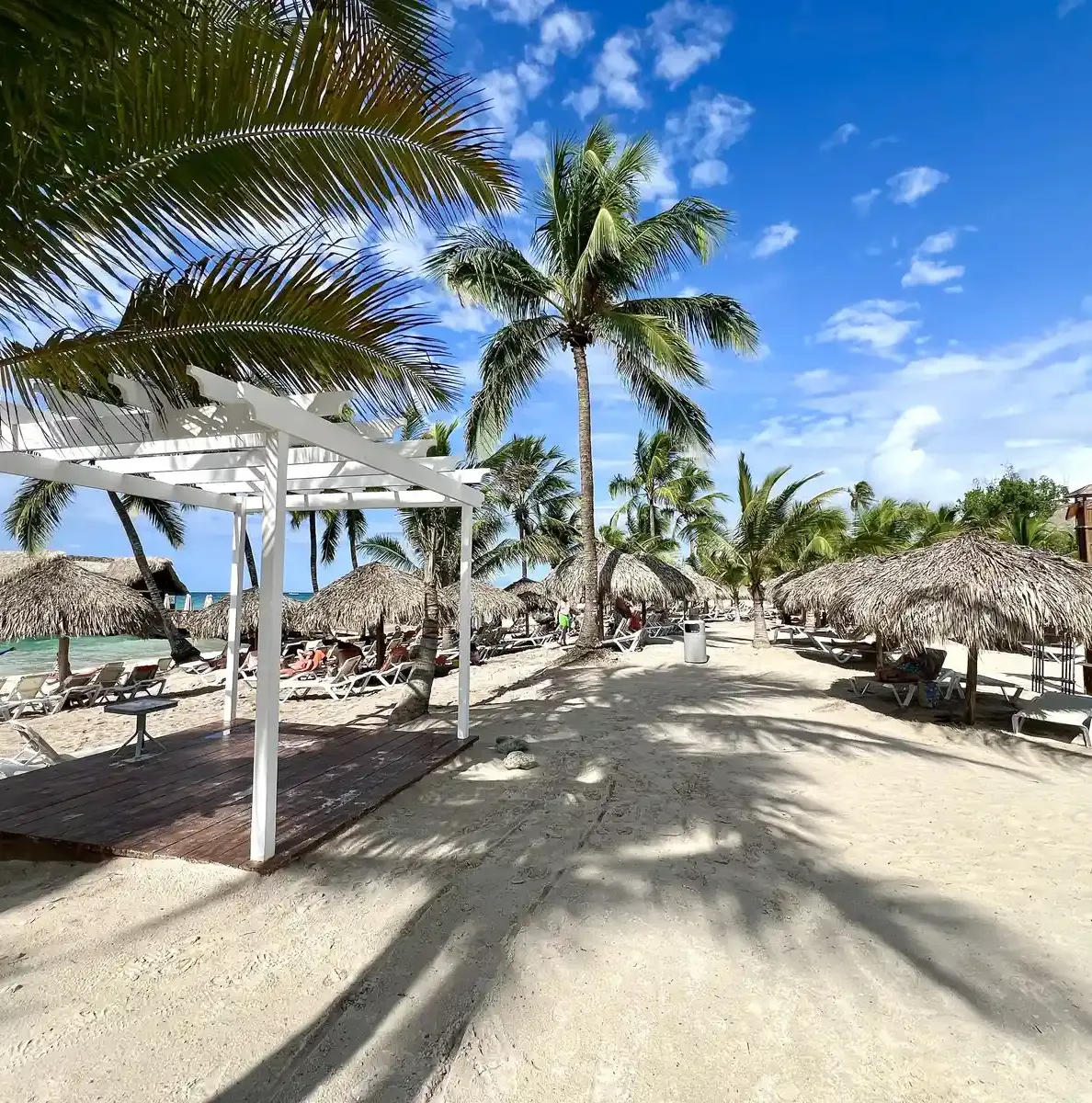 White sand beach next to the hotel