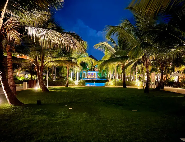 Dreams Royal Punta Cana - gardens at night
