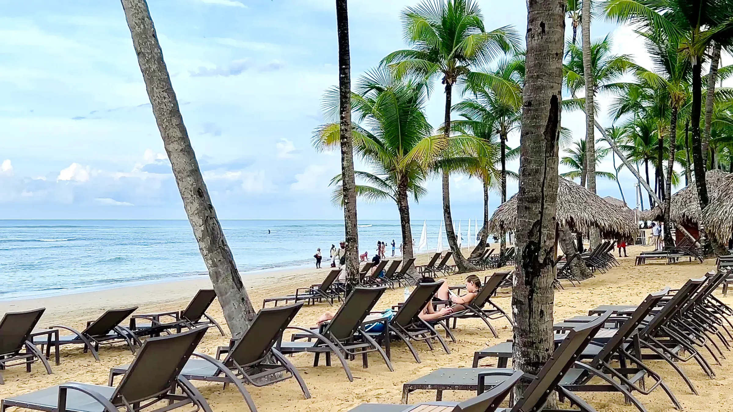 The beach at Breathless Punta Cana at first light, empty.