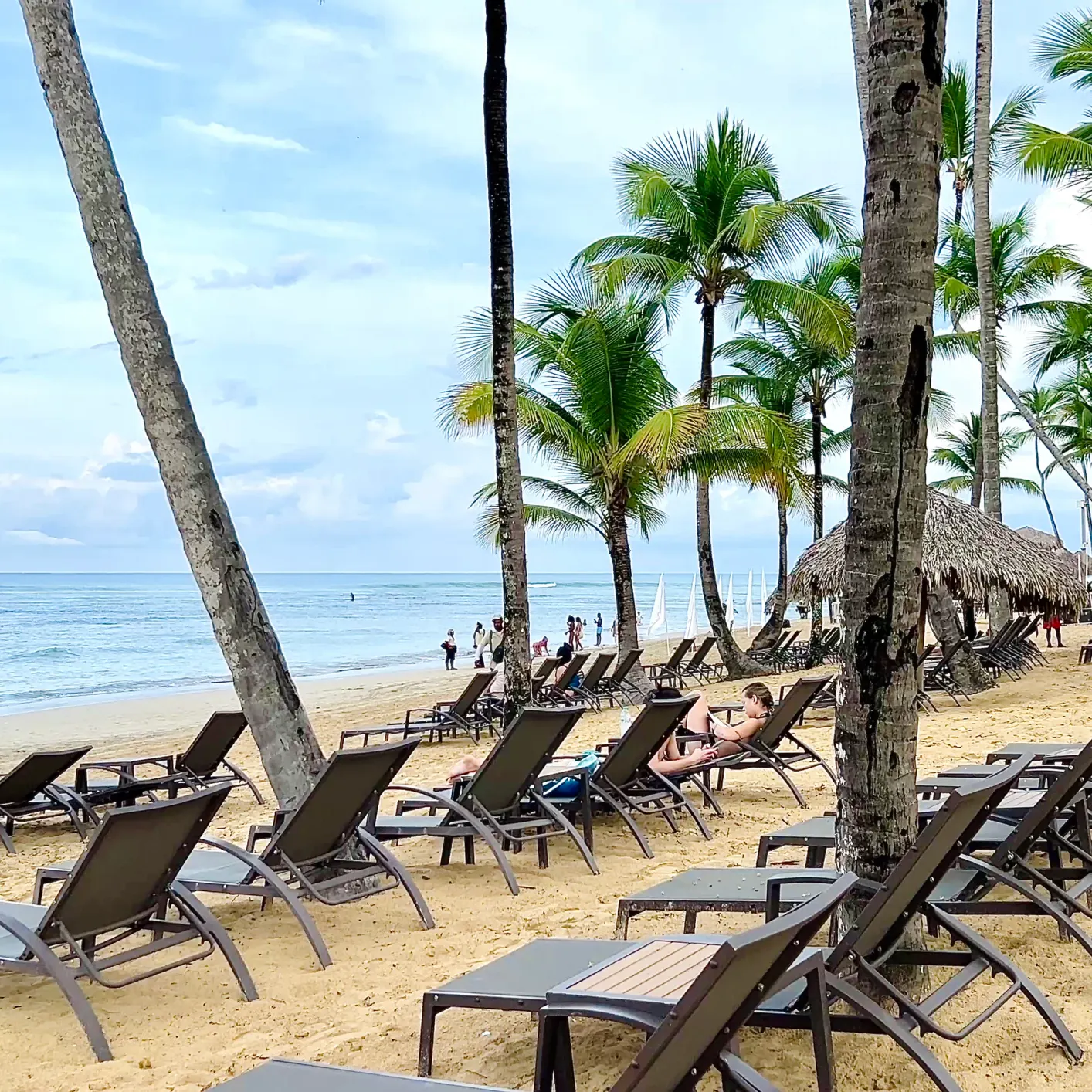 The beach at Breathless Punta Cana at first light, empty.