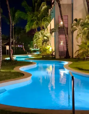Relax pool at night