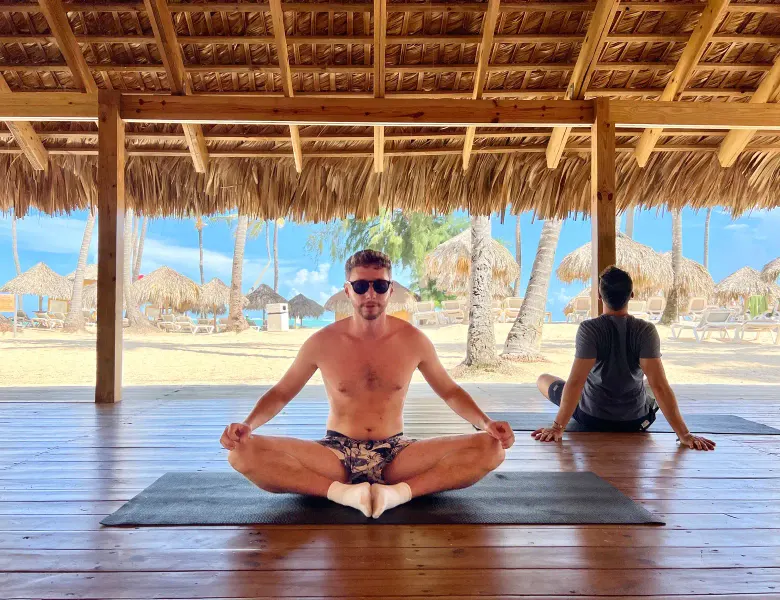 Morning yoga on the beach
