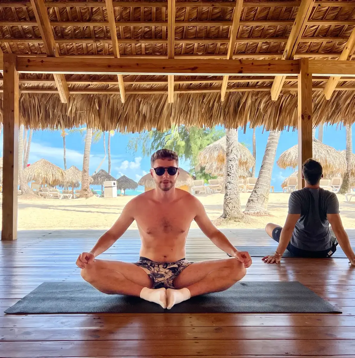 Morning yoga on the beach
