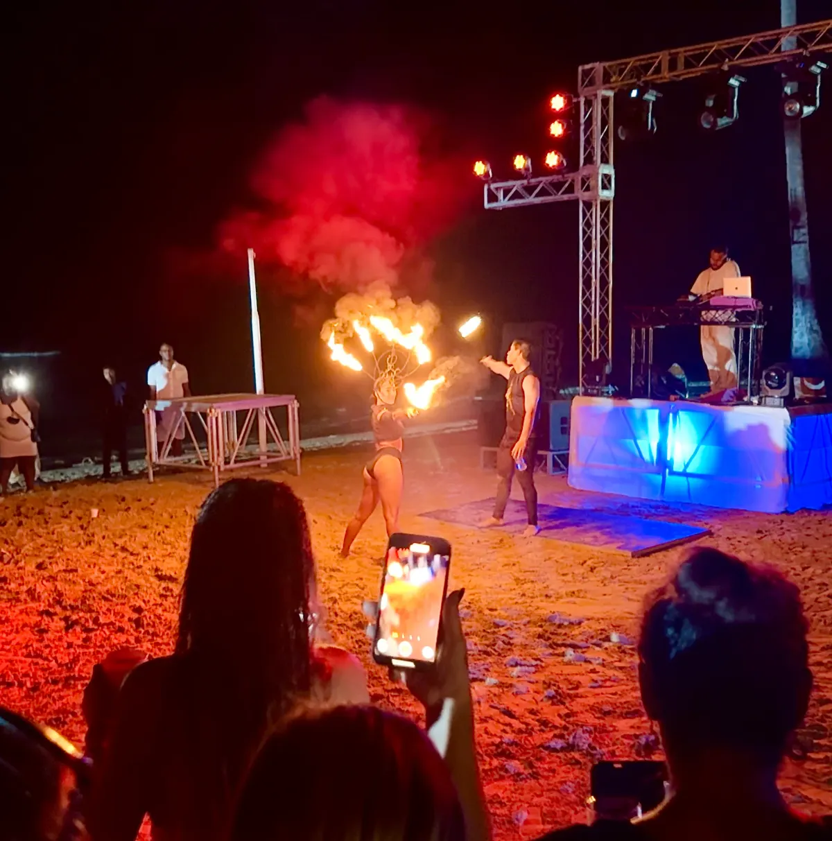 White Party fire show