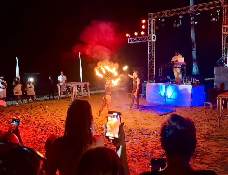 White Party fire show